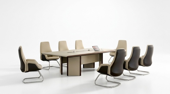 Konferenztisch 6 Sessel Stuhl Tisch Meeting Büro Einrichtung 7tlg. Set