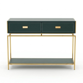 Konsolen Tisch Grün Wohnzimmer Möbel Holz Edelstahl Möbel Luxus Sideboard
