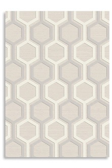 Kunstfaserteppich Teppich Kurz Flor Beige Geometrisches Muster Flur Teppiche
