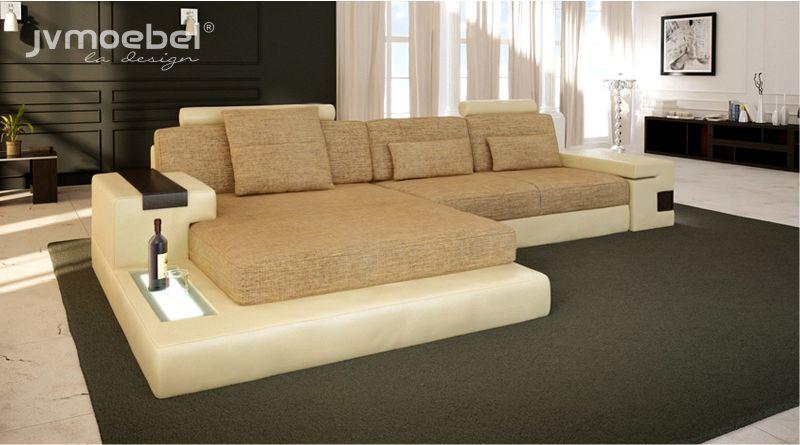 L-Form Sofa Couch Design Couch Textil Modern Polster Wohnlandschaft Ecksofa Neu