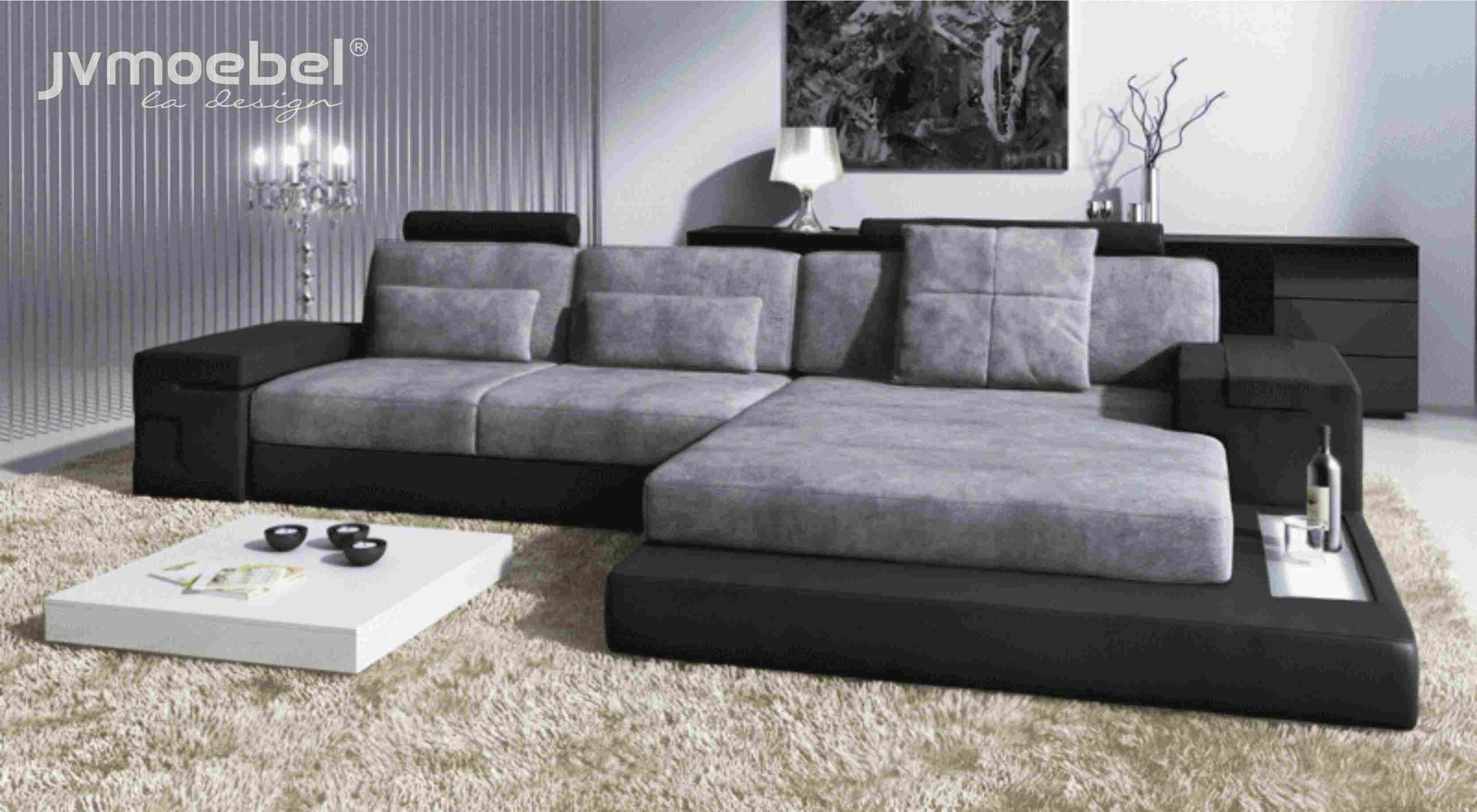 Ecksofa Wohnzimmer L-Form Polster Sofa Leder Design NEU Modern