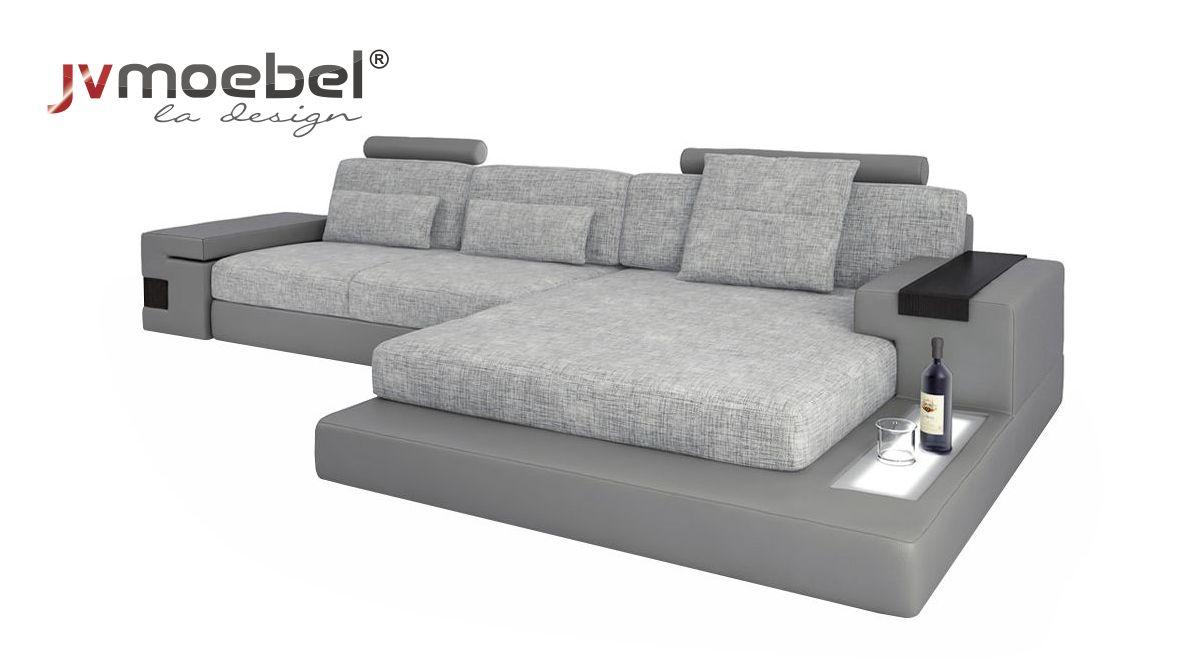 Design Ecksofa Leder L-Form Modern Style Couch Polstermöbel Wohnzimmer