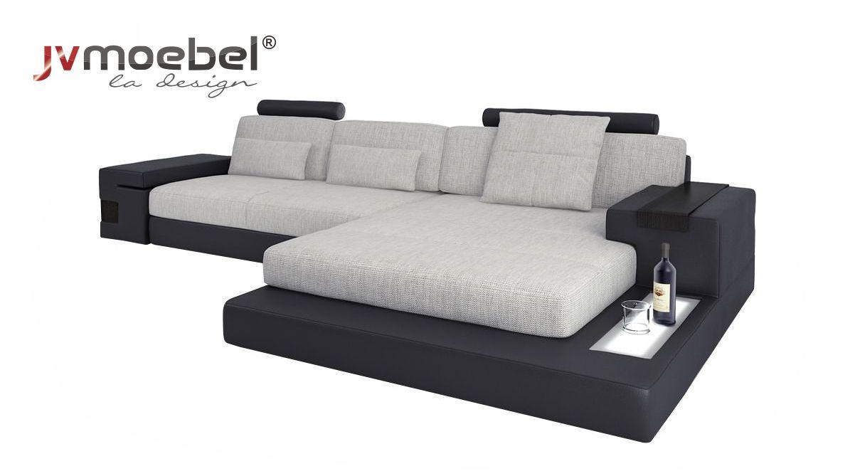 Stoff L-Form Couch Wohnzimmer Ecksofa moderne Design Textil großes Sofa Modern