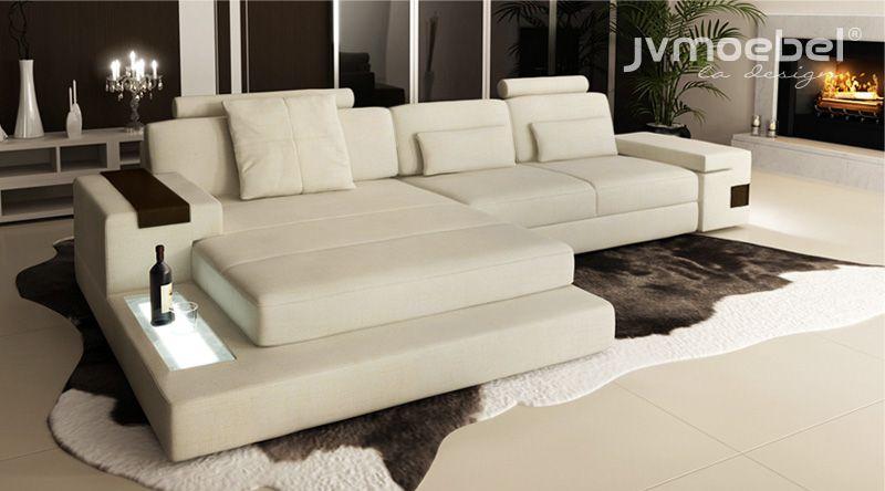 Design Couch Polster Textil Leder Eck Stoff Ecksofa L Form Sofa Couch
