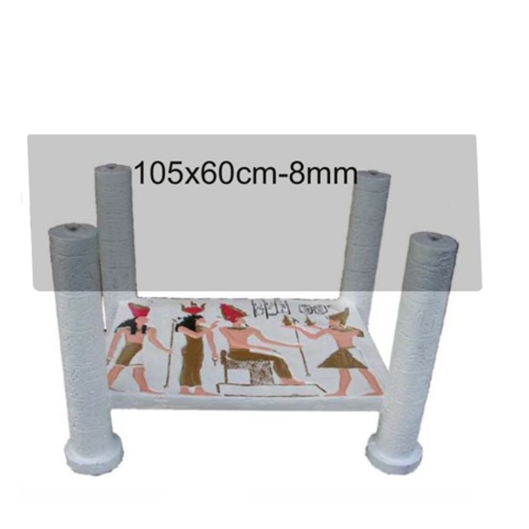 Ägyptische Couchtisch Glastisch Tische Beistelltisch Säulen Statuen Figuren