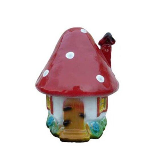 Skulptur Pilz Haus Statue Garten Figuren 44cm Statuen Skulpturen Figur