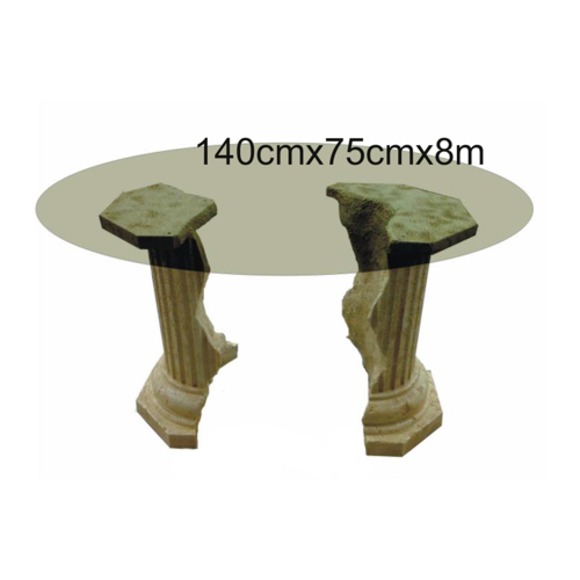 Römisches Design Couchtisch Rund Säulen Wohnzimmer Möbel Tische