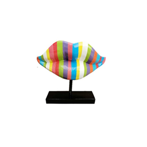 Abstrakt 47cm Lippen Figur Statue Skulptur Deko Design Statuen Dekoration