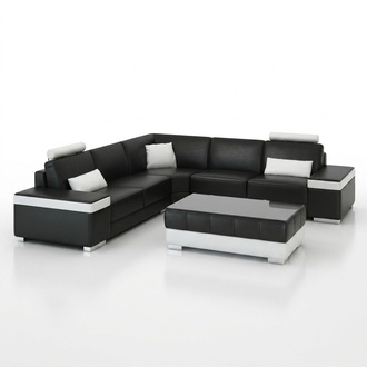 L-Form Ledersofa Polster Sitz Couch Garnitur Ecksofa Sofa Couch