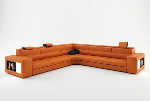 L-Form Modern Ecksofa Couch Polster Leder Design Sofa Garnitur