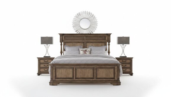 Landhaus Designer Möbel Bett Doppel Schlafzimmer 180x200cm Betten Gründerzeit