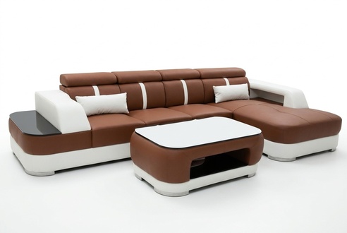 Leder Couch Polster Sitz Design Modern Eck Garnitur Sofa Wohnlandschaft L Form