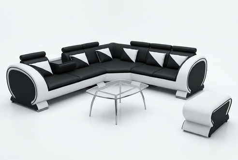 Leder Couch Polster Sitz Wohnlandschaft Design Modern Eck Garnitur Sofa mit USB