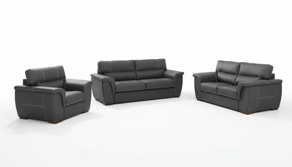 Leder Design Couch Polster Sitz Garnitur Sofa Garnituren 3+2+2 Leder
