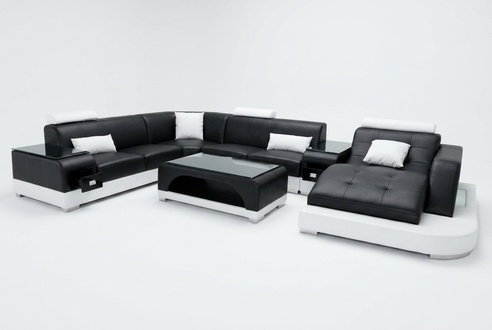 Leder Eck Sofa Eck Wohnlandschaft Garnitur Design Modern Couch Sofas UForm G8009