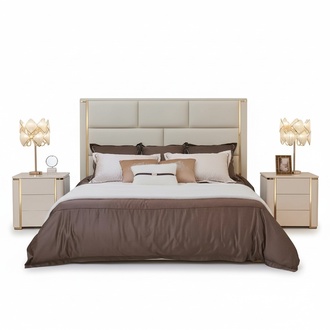 Leder Luxus Hotel Bett Doppel Polster Betten Schlaf Zimmer 180x200 Ehe