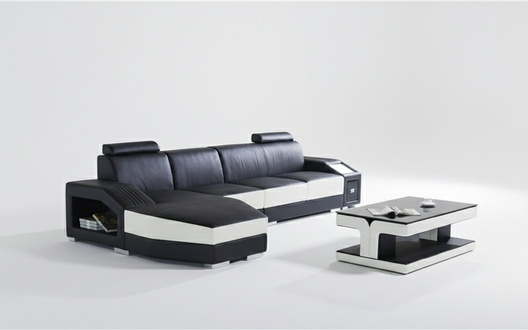 Leder Modern Couch Wohnlandschaft Ledersofa Sofagarnitur Möbel Sofa