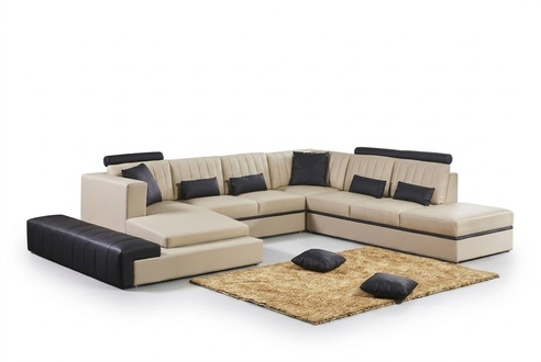 Leder Modern Couch Wohnlandschaft Ledersofa Sofagarnitur Sofa U-Form