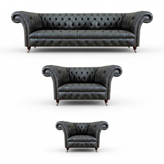 Leder Sofa Couch Polster Garnitur Sofagarnitur 3tlg Luxuriöse Wohnzimmer