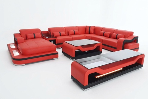 Leder Sofa Couch Polster Komplett Set Garnitur Wohnlandschaft Couchen Sofas 3tlg