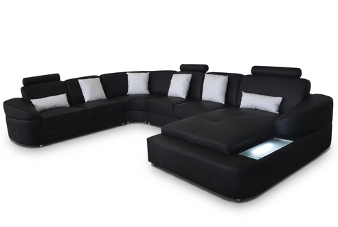 Leder Sofa Couch Wohnlandschaft Eck Garnitur Design Dekor Modern Sofas