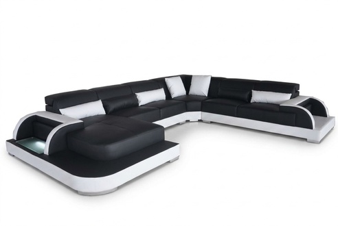 Leder Sofa Couch Wohnlandschaft Eck Garnitur Design Modern Dekor Sofas