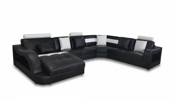 Leder Sofa Couch Wohnlandschaft Eck Garnitur Design Modern Sofas