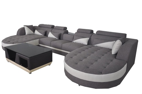 Leder Sofa Moderne Couch Polster Wohnlandschaft + Tisch Couchen Sitz