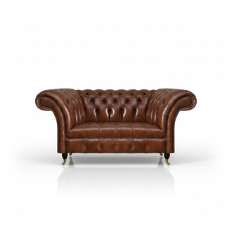 Ledercouch Chesterfield Braunes Sofa Wohnzimmer Designer Ledermöbel