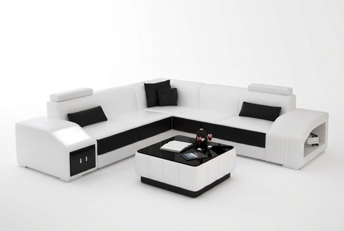 Lederpolster Design Ecksofa Couch Sofa L Form Wohnlandschaft
