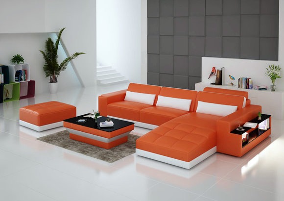 Ledersofa Couch Wohnlandschaft Eck Sofa Modern Ecksofa Design Garnitur