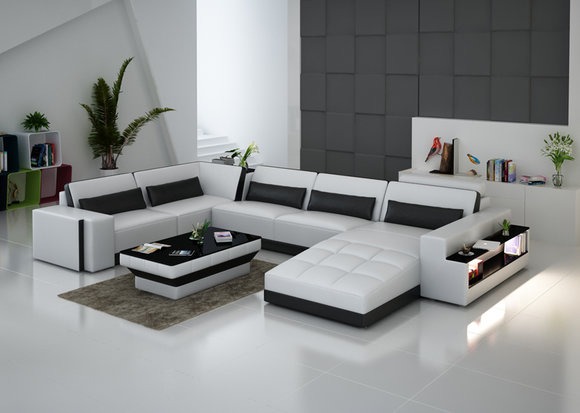 Ledersofa Couch Wohnlandschaft Eck Dekor Ecksofa Design Modern Garnitur