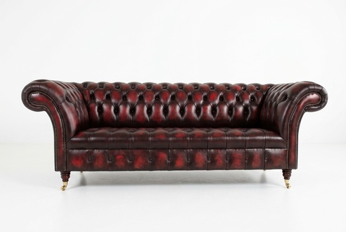 Ledersofa Chesterfield Sofa Couch Dreisitzer Polster Couchen Stoff Textil