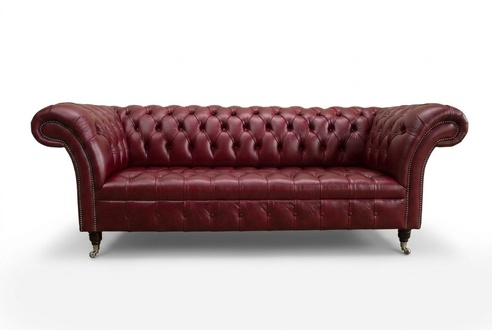 Ledersofa Chesterfield Sofa Couch Polster Couchen Stoff Textil 225cm