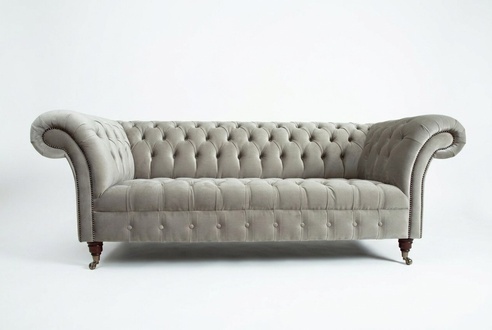 Ledersofa Chesterfield Sofa Couch Dreisitzer Polster Couchen Stoff Textil 225cm