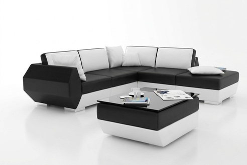 Ledersofa Couch Sofagarnitur Neu Ecksofa Eck Garnitur Dekor Modern Design