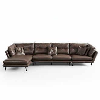 Ledersofa Couch Wohnlandschaft Eck Design Modern Sofa Ecksofa L-Form