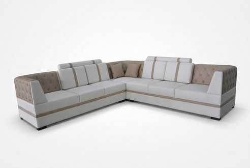 Ledersofa Couch Wohnlandschaft Eck Garnitur Design Modern Sofa USB L Form A1128