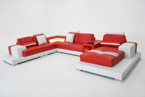 Ledersofa Couch Wohnlandschaft Eck Garnitur Dekorative Design Modern Sofa
