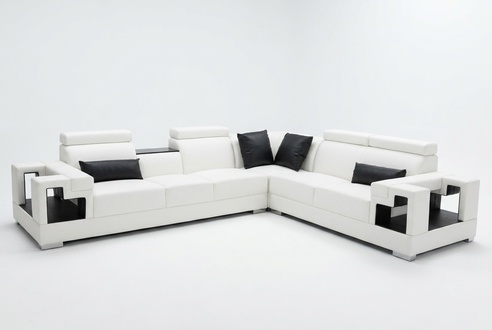Ledersofa Couch Wohnlandschaft Eck Garnitur Design Modern Sofa L-Form K5001