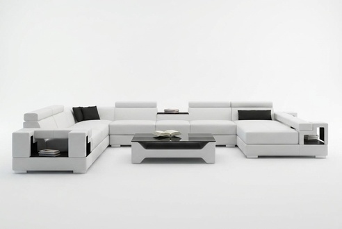 Ledersofa Couch Wohnlandschaft Ecksofa Eck Garnitur Design Modern Sofa 6138