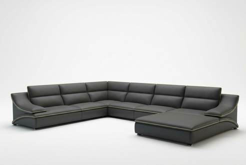 Ledersofa Couch Wohnlandschaft Modern Ecksofa Eck Garnitur Design Dekor