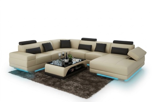 Ledersofa Couch Wohnlandschaft Ecksofa Eck Garnitur Design Modern Sofa G8034