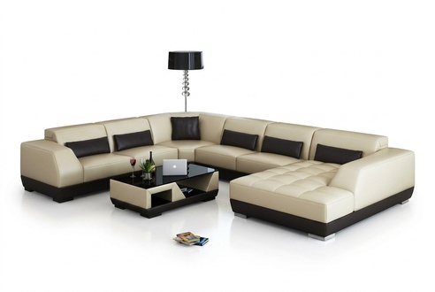 Modern Ledersofa Couch Wohnlandschaft Ecksofa Dekor Eck Design Garnitur