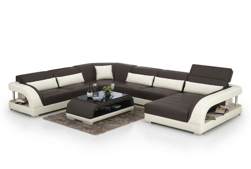 Ledersofa Couch Wohnlandschaft Ecksofa Modern Dekor Eck Design Garnitur