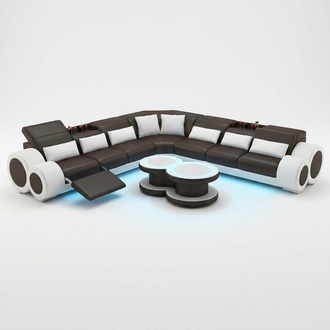 Ledersofa Couch Wohnlandschaft Ecksofa Eck Garnitur Design Modern Sofa G8035C