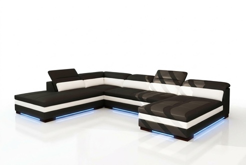 Ledersofa Couch Wohnlandschaft Ecksofa Eck Garnitur Design Modern Sofa 5127