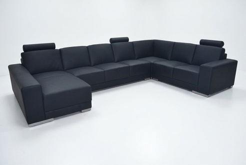 Ledersofa Couch Ecksofa Garnitur Design Modernes Sofa Wohnlandschaft UForm + USB