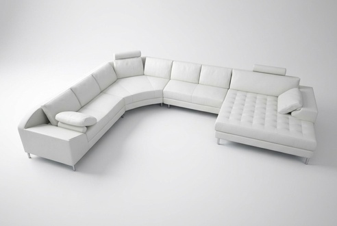 Ledersofa Couch Wohnlandschaft Ecksofa Eck Garnitur Design Modern Sofa mit USB