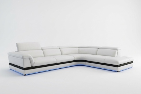 Ledersofa Couch Wohnlandschaft Ecksofa Eck Garnitur Design Modern Sofa 5130